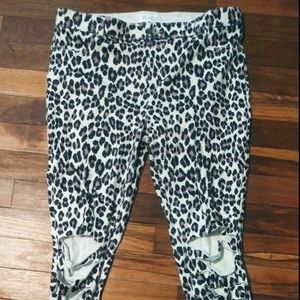 Distressed Cheetah jeggings